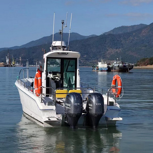 Good Performance Cabin Cruiser 28ft Fiberglass Fishing Boat 9 Passengers Outboard Twin 150-HP Party Boat For Ocean