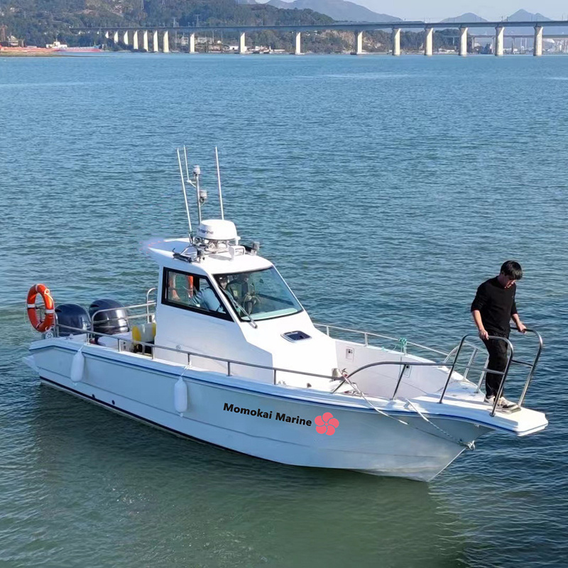 Good Performance Cabin Cruiser 28ft Fiberglass Fishing Boat 9 Passengers Outboard Twin 150-HP Party Boat For Ocean