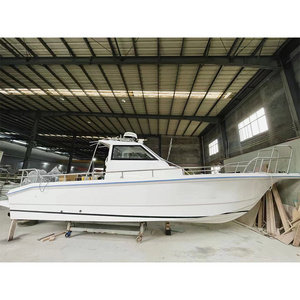 Hot Sale 8.5m Small Fiberglass Fishing Boat Outboard Speed Boats Prices Support 8 Passenger