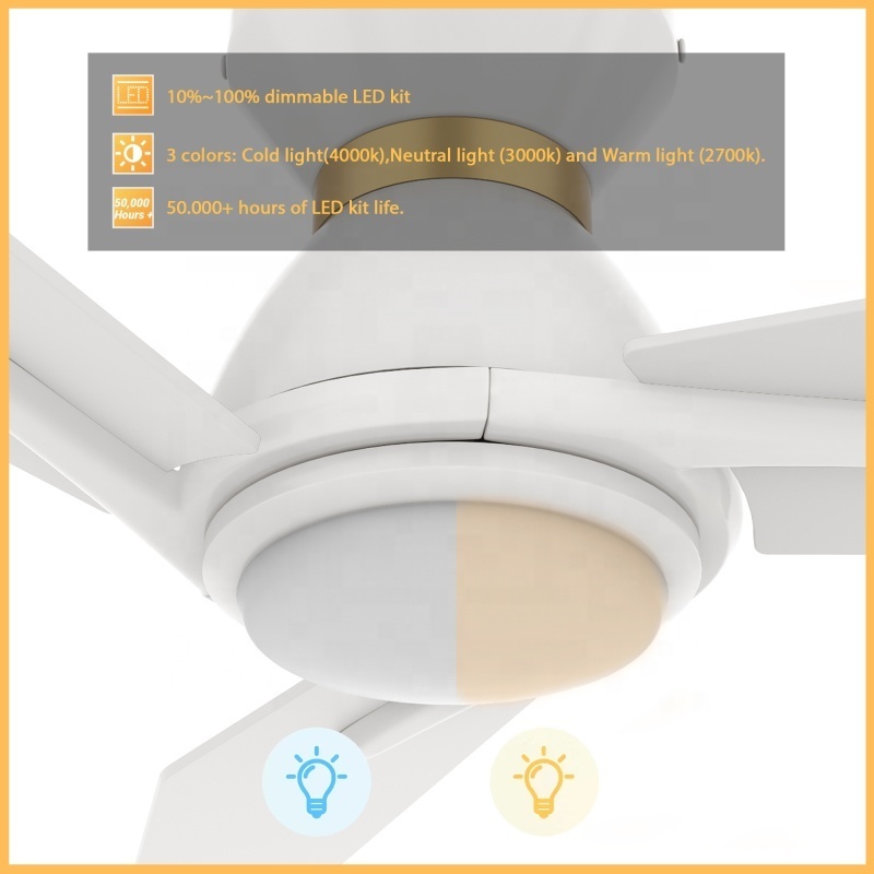 Best seller ceiling fans flush mount home fan light 52 inch ceiling fan with led lights remote control