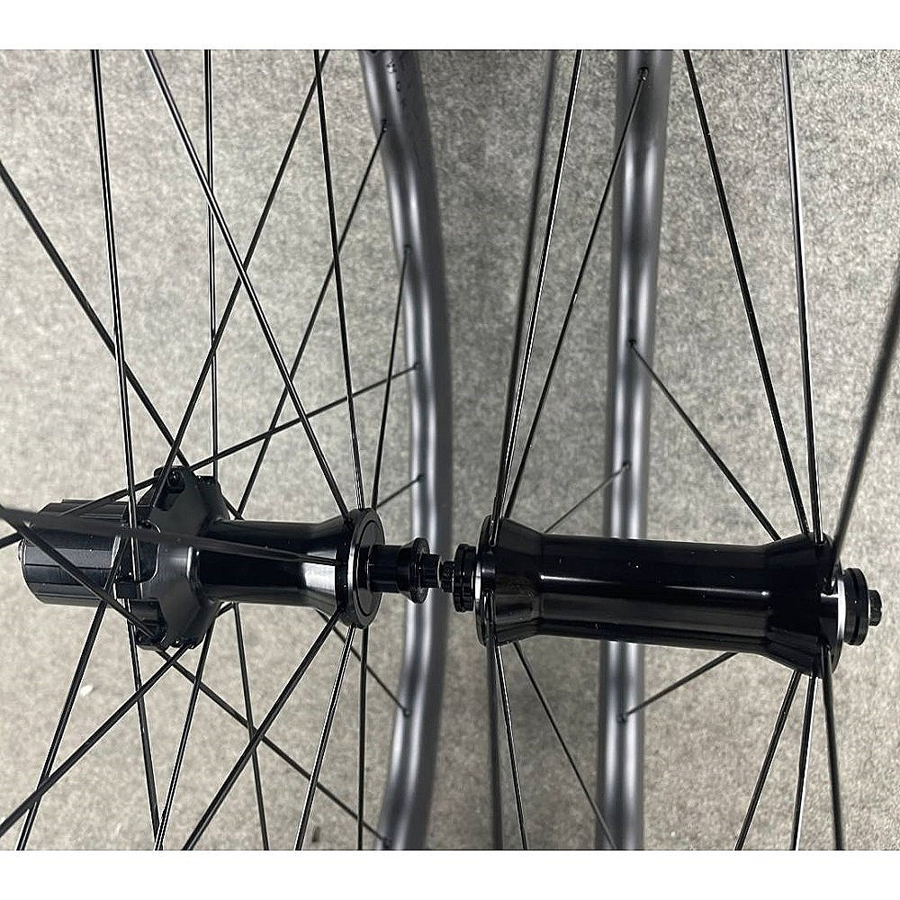 CARROWTER 700C Road Carbon Wave Wheels 6065 Bike Wheelset 25*65mm Disc Brake CX9 Hub UD Gloss/Matte Clincher Tubeless Tubular