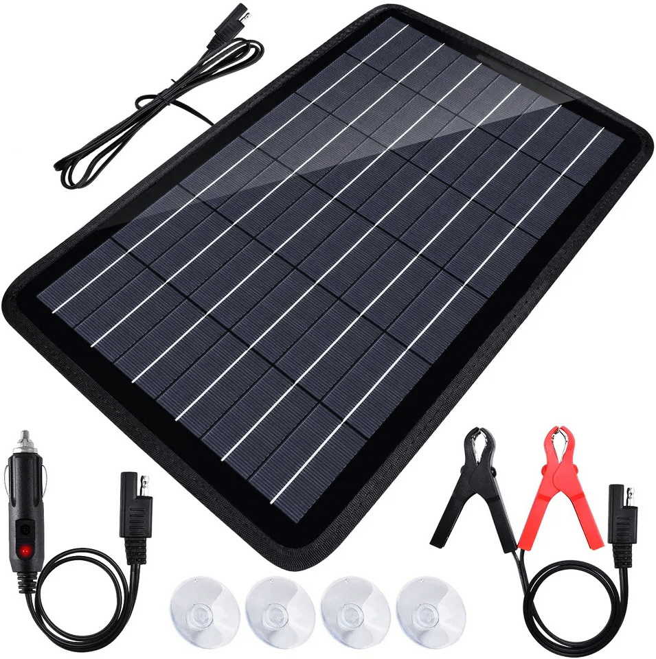 12 Volt 10 Watt Solar Car Battery Charger and Maintainer Solar Panel Trickle Charger Portable Power solar panel system