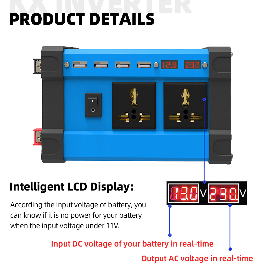 6000W Solar System 6000W Inverter with 200W Panel 30A Controller Flex Kit Fits Car 12V Cigarette Lighter and Battery Clips