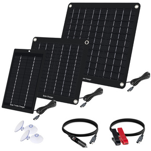 5W Solar Battery Trickle Charger Maintainer 12V Portable Waterproof Solar Panel Trickle Charging Kit for Car