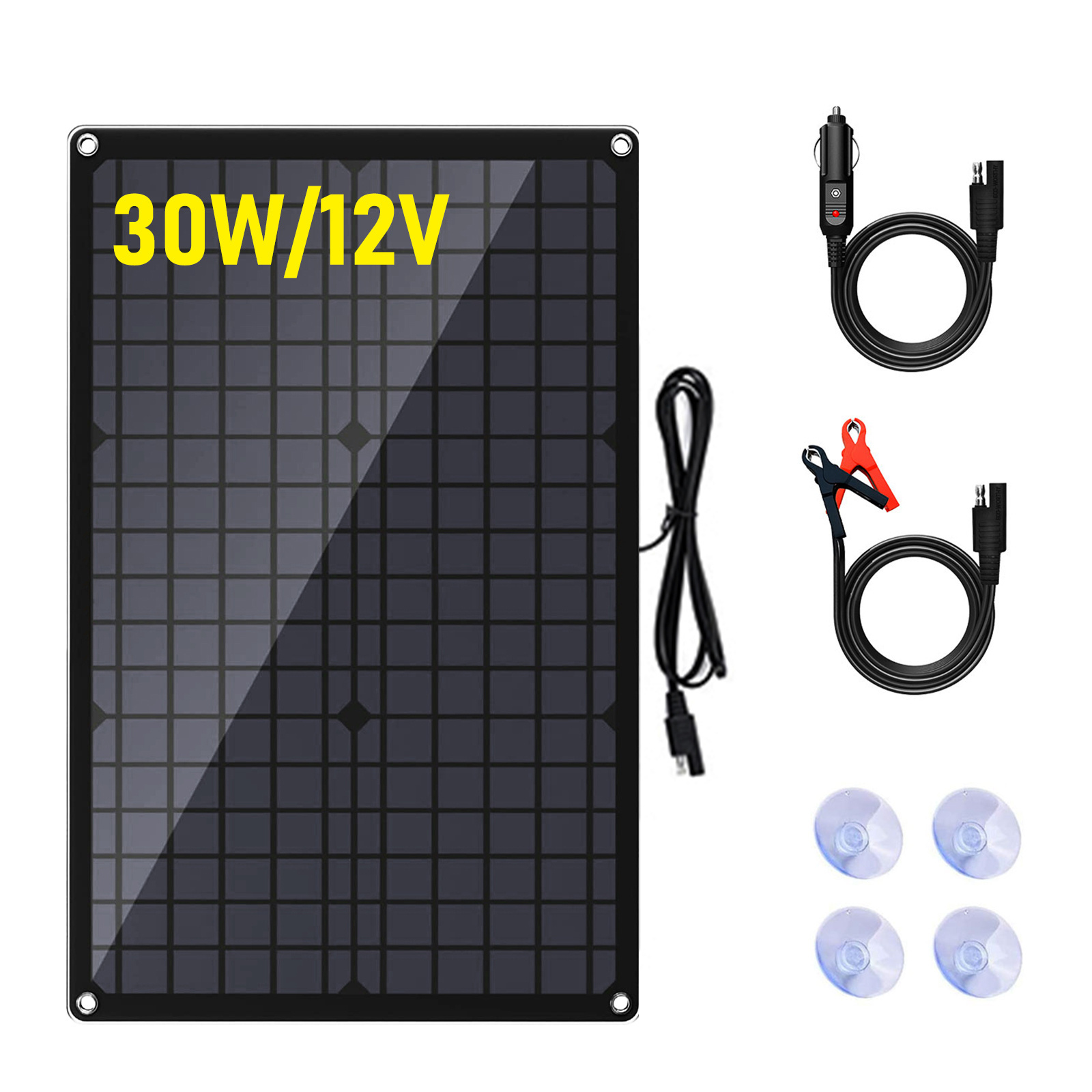 5W Solar Battery Trickle Charger Maintainer 12V Portable Waterproof Solar Panel Trickle Charging Kit for Car