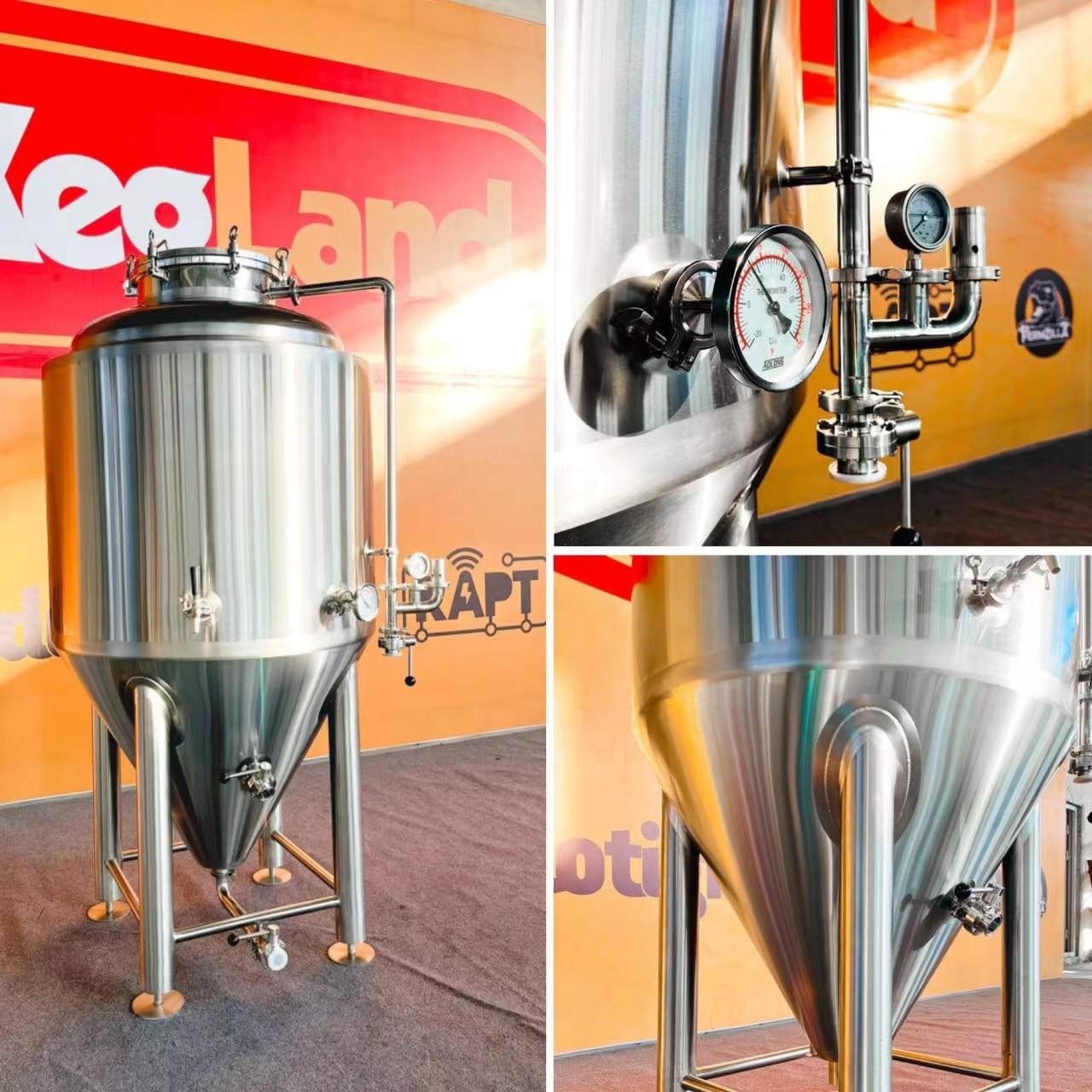 100L 200L 300L 400L Conical Beer Brewing Equipment Stainless Steel 304 Food Grade Fermentation Tank in Sales