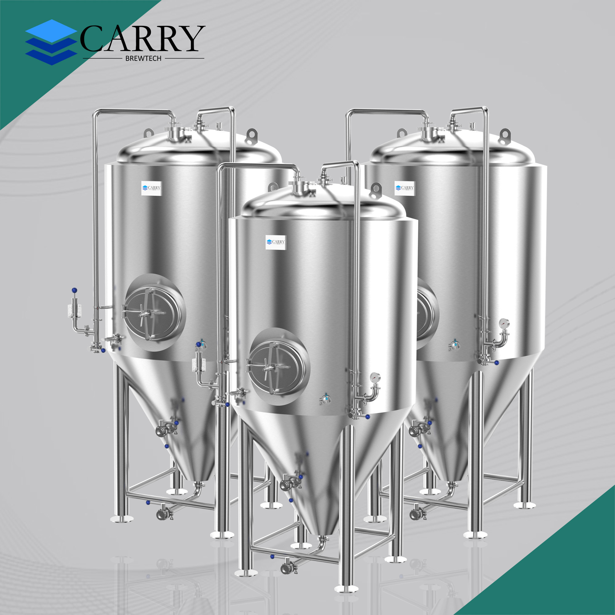 200L 300L 400L Customized Micro Brewery Fermenter 304 Stainless Steel Conical Beer Fermentation Tank For Sales