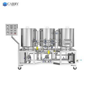 100l 200l 300l 500l Electric Heating Three Vessel Brewhouse Mash Tun Brew Kettle Whirlpool Tank Beer Brewing Pot