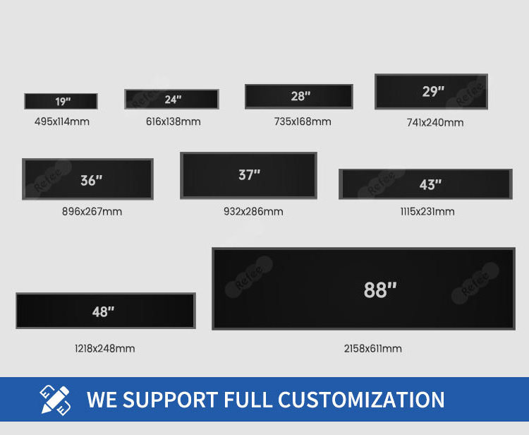 19/23/24/28/29/34/35/36/37/49 Inch Lcd Screen Stretched Bar Digital Shelf Display/edge Display/wide Lcd Panel Sign