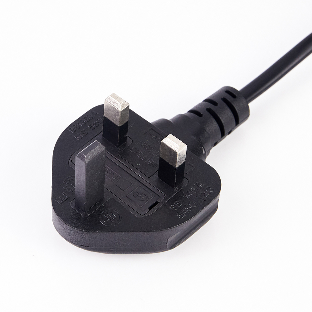 High Quality BS1363 Electric Wire Manufacturer UK PVC Power Plug AC Power Cord Cable With C15 End