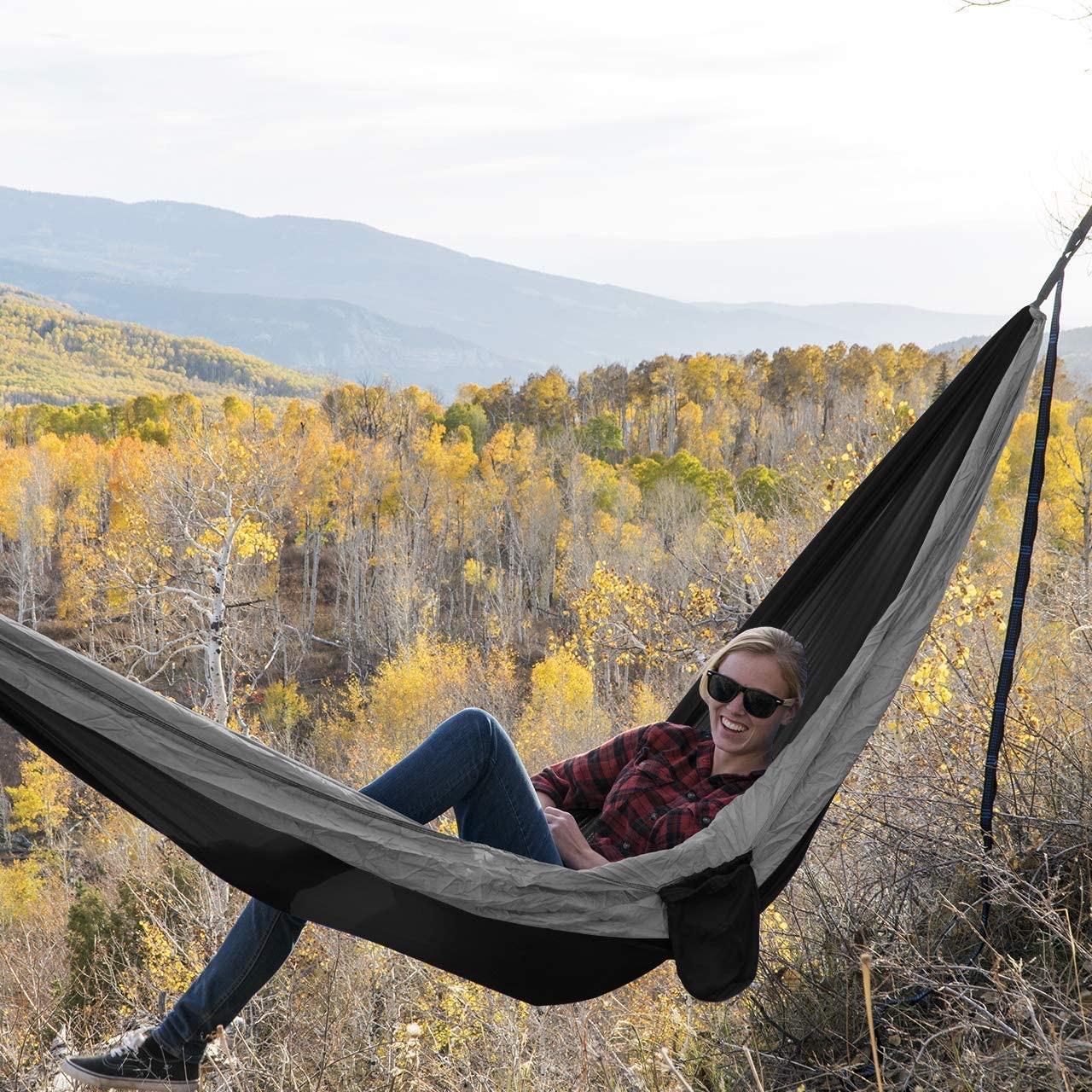 Camping Hammock Double & Single Portable Hammocks with 2 Tree Straps