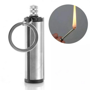 Permanent Match Multitool Waterproof Forever Survival Drilled Ferrocerium Flint Fire Starter Rod with Keychain Ring