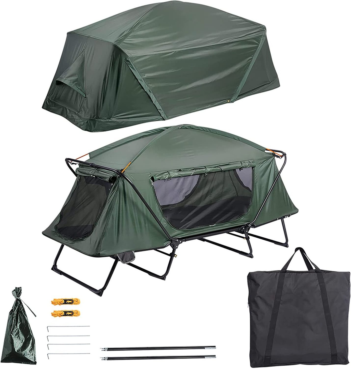 Outdoor portable waterproof 1~2 person folding oversized Tent Cot Camping Hiking Bed with rainfly