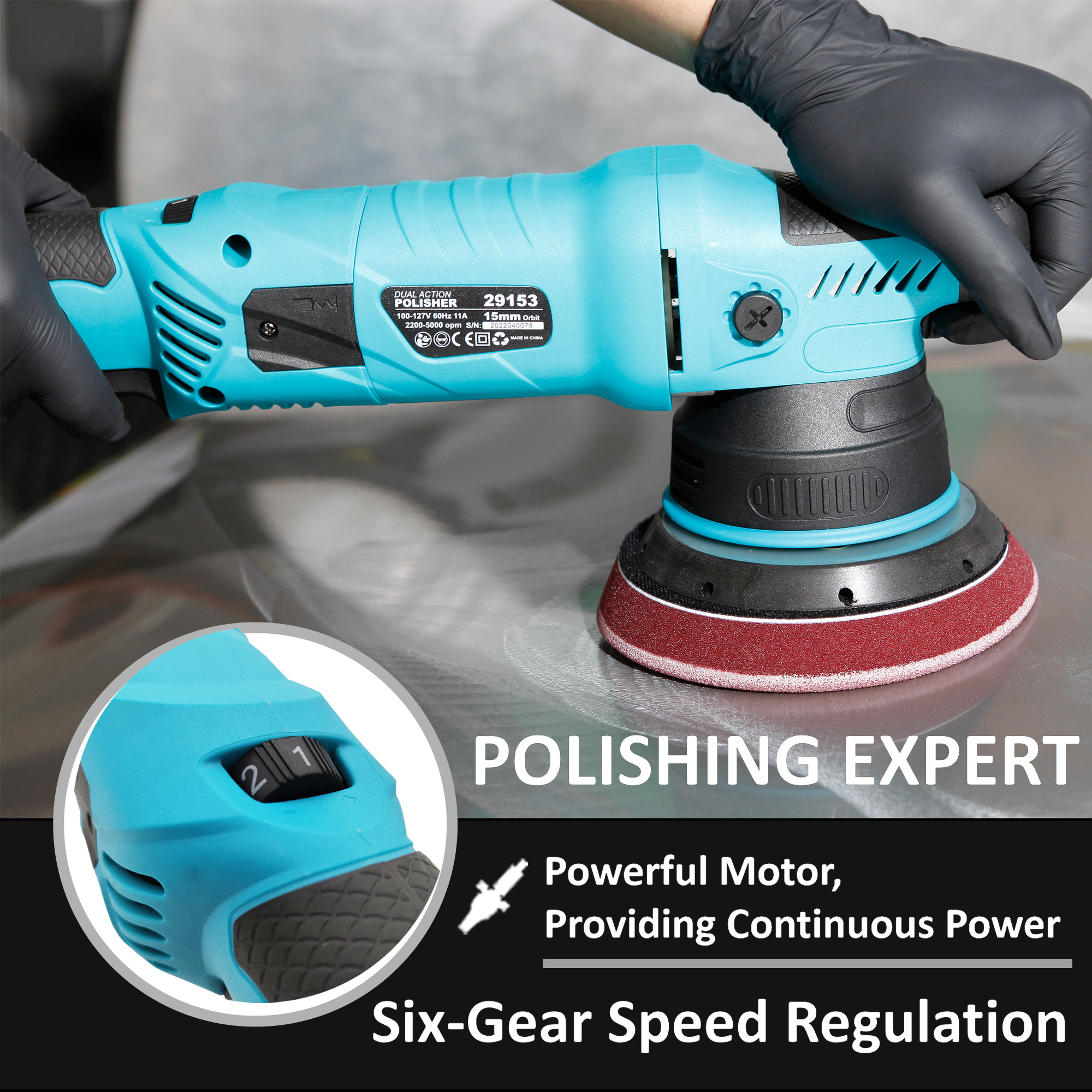 Car Shield Electric Polisher Buffer 1000W 5/6 Inch Dual Action Power Orbital Waxer for Auto Deatailing