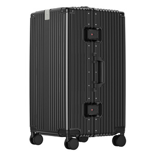 Suitcase travel case carry-on luggage 26" with universal silent spinner wheels large capacity PC aluminum frame luggage