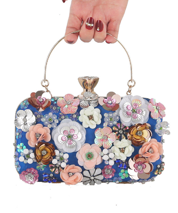 Colorful Rhinestone Clutch Purses Floral Bride Wedding Handbag Chain Shoulder Bag luxury Women's Floral Evening Handbags