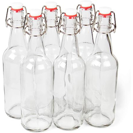 hot sale33oz refillable Transparent Airtight Seal Glass Beer Bottles with Swing Stoppers