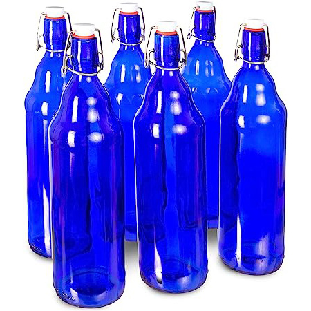 hot sale33oz refillable Transparent Airtight Seal Glass Beer Bottles with Swing Stoppers