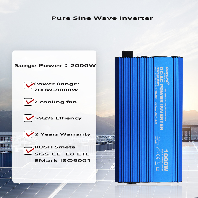 200W-8000W Inverter 12V 24V 48V Dc To Ac 110V 220V 230V 240V 1000W 2000W 3000W off grid inverter Pure Sine Wave power Inverter