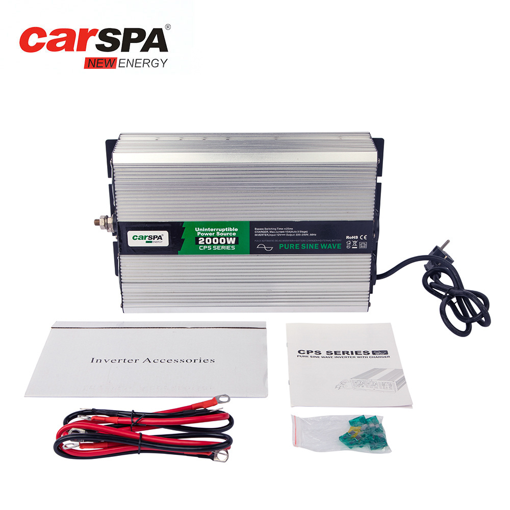 Inverter with charger CPS series dc 12V to ac 220V, 2000W, 15A pure sine wave power (CPS2000)