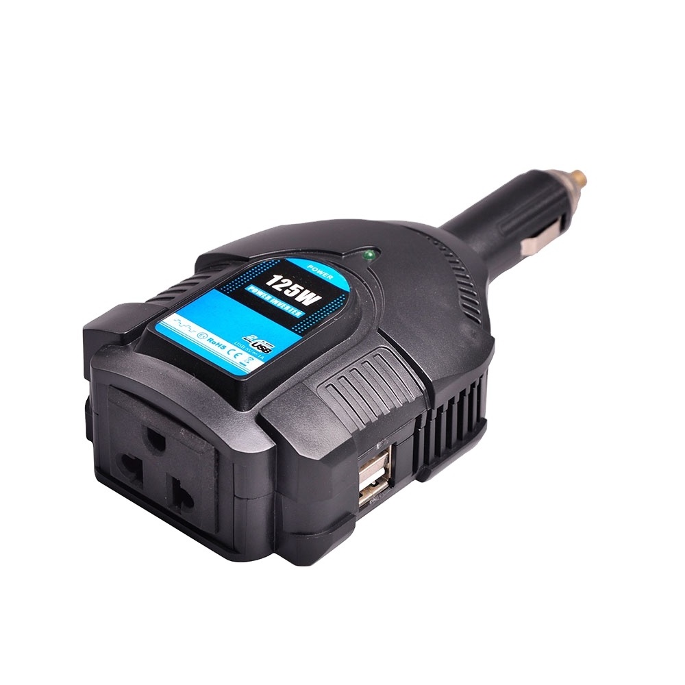 125w CE RoHS hot selling dc 12v 24v to ac 110v 120v 220v 230v 240v cigar lighter plug car mini power inverter with usb