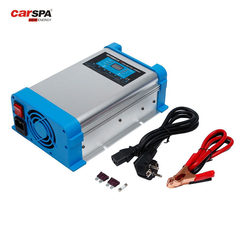 CARSPA Smart Battery Charger/Maintainer 12v 40a 50a 60a with LCD display Supports dual output