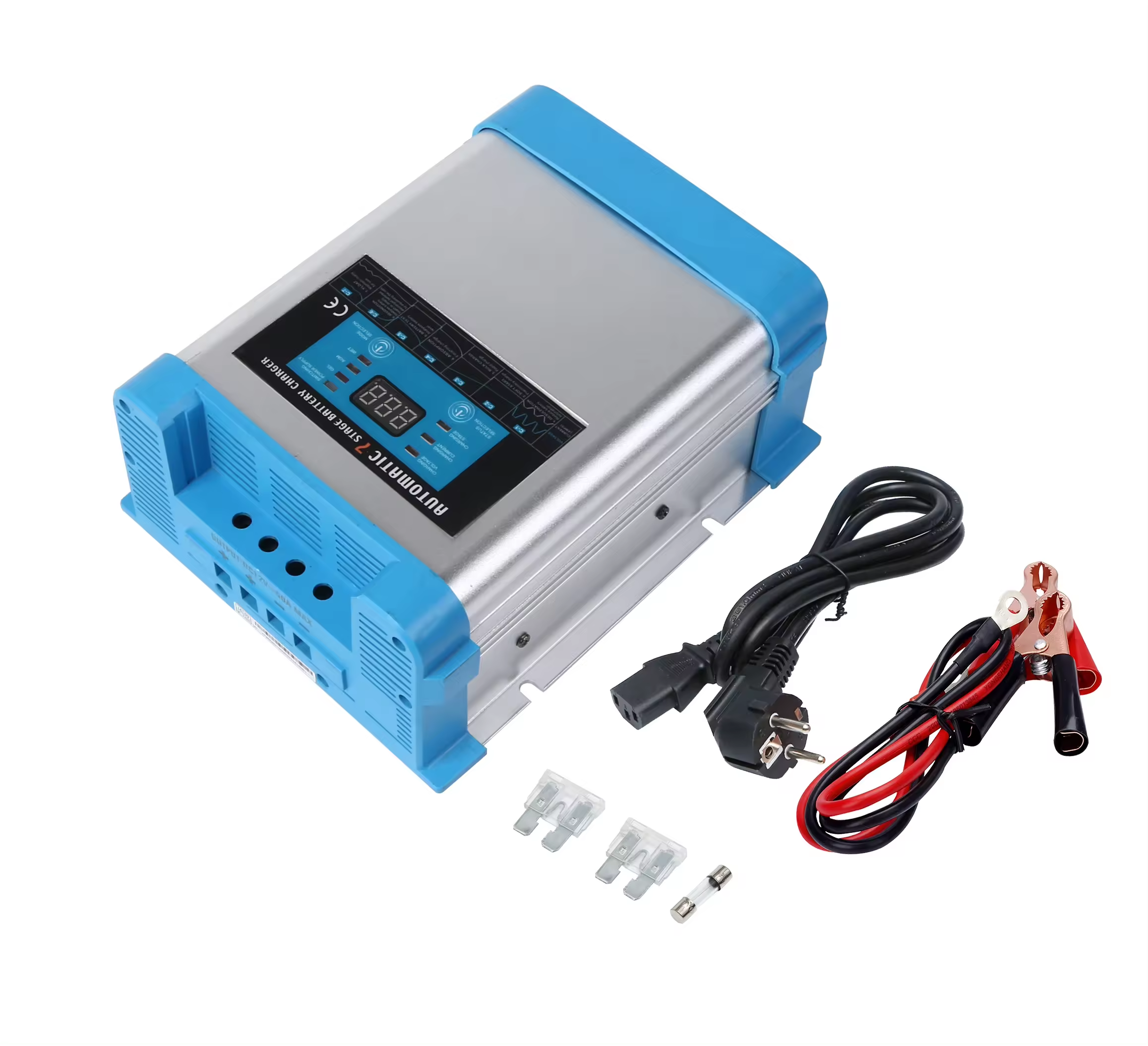 12V or 24v Smart automatic battery charger 5-30a for Lithium/LiFePO4/GEL/SLA/AGM/WET with LCD display Supports dual output