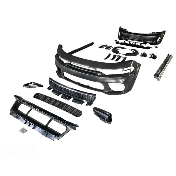 Front Bumper Rear Diffuser Side Skirt Spoilerface Kit for Dodge Charger Hellcat Srt Style Body Kit Accessories 2015-2022 Plastic