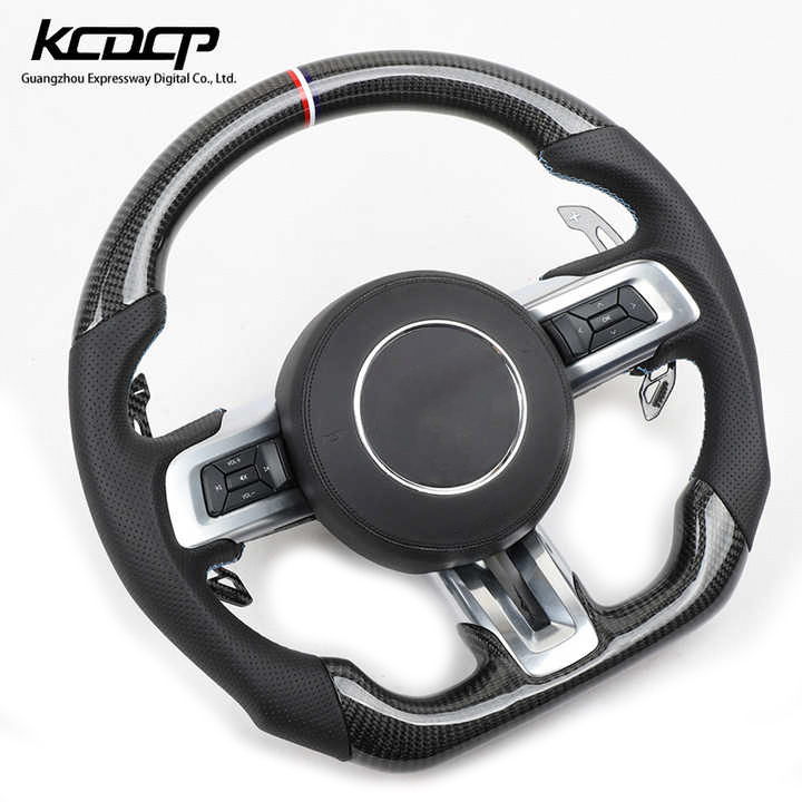 Fit For Ford Mustang Shelby GT 2015-2020 2.3T 5.0L racing wheel convertible Custom Alcantara led carbon fiber steering wheel