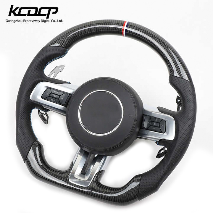 Fit For Ford Mustang Shelby GT 2015-2020 2.3T 5.0L racing wheel convertible Custom Alcantara led carbon fiber steering wheel