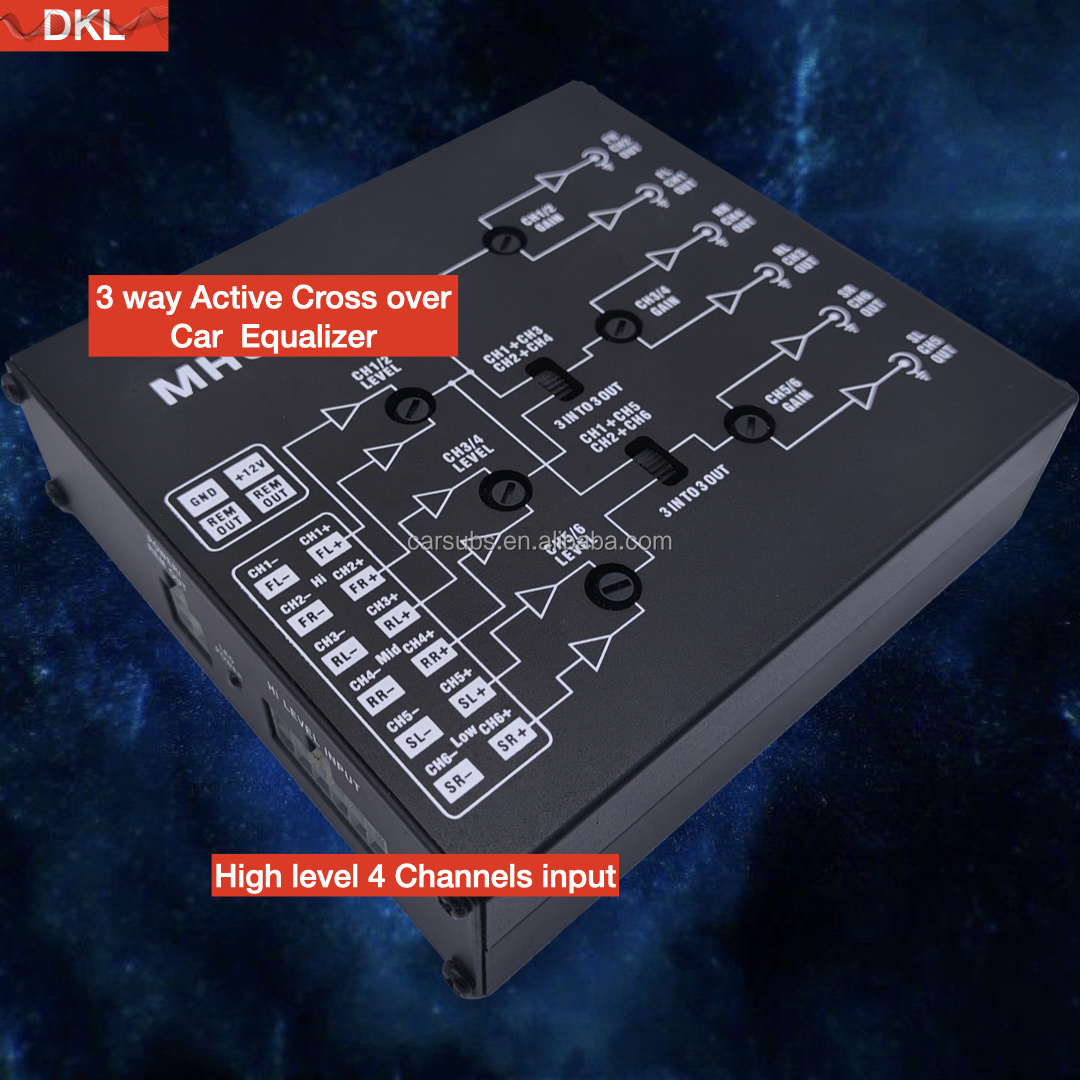 Car Stereo 6 EQ band 3 way Equalizer 6 channels Passive Crossover for car amplifier Audio system