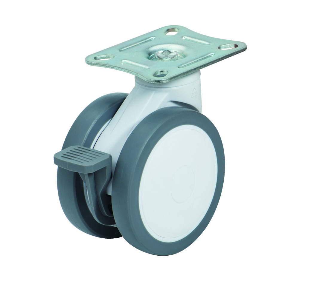 Medical casters 3/4/5 inch hospital bed cart castors for medical equipment and instruments swivell casters