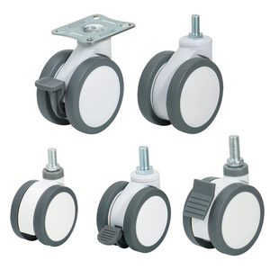 Medical casters 3/4/5 inch hospital bed cart castors for medical equipment and instruments swivell casters