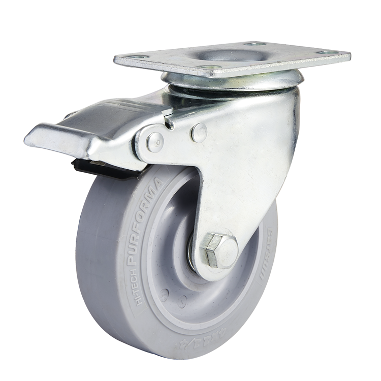 High quality medium duty  3/3.5/4/5 inch TPR caster wheel  with metal total lock brake industrial caster