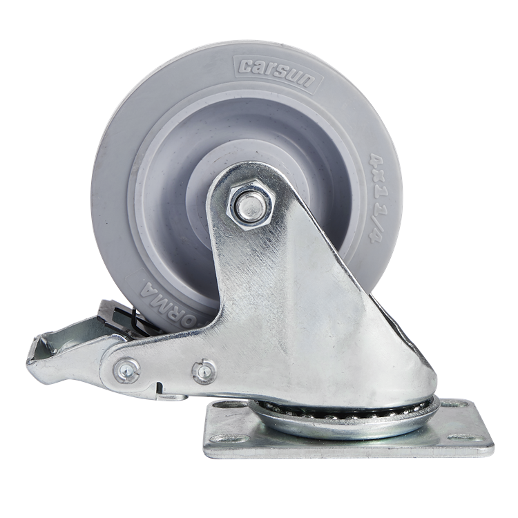 High quality medium duty  3/3.5/4/5 inch TPR caster wheel  with metal total lock brake industrial caster