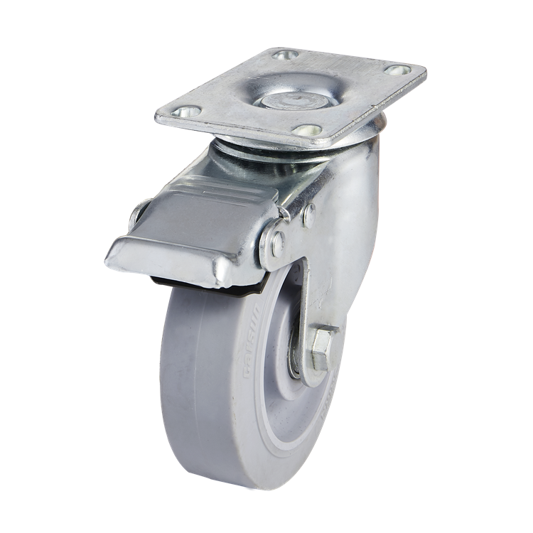 High quality medium duty  3/3.5/4/5 inch TPR caster wheel  with metal total lock brake industrial caster