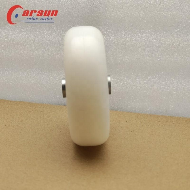 CARSUN Ball Bearing Wheel Plastic 4 Inch White Transport Box Wheels Nylon Pallet Truck Wheel Rollers 100mm