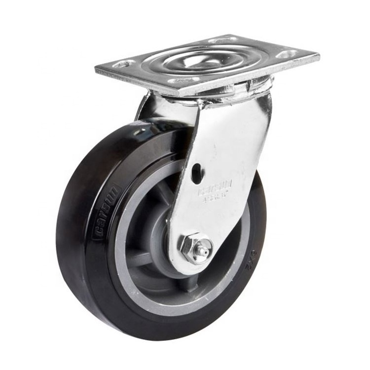 Carsun Heavy Duty 5 Inch Casters Wheels 400Kg Nylon Plate Double Ball Bearing Swivel Roller Industrial For Trolley