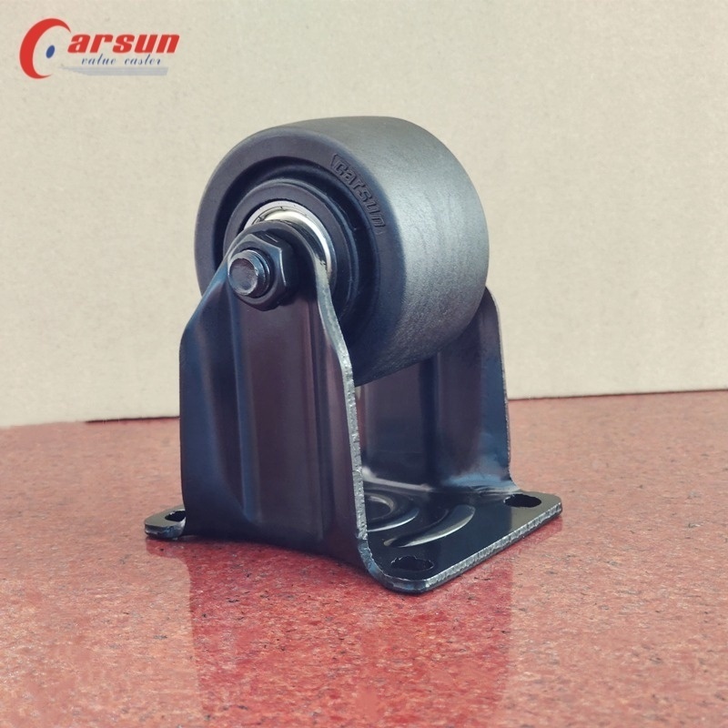 Customized Low Gravity Casters 3 Inch Black Nylon wheel rigid Caster High Load Casters