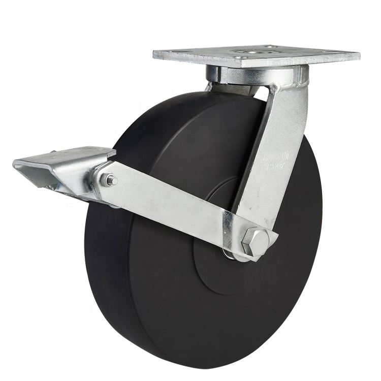 Super Heavy Duty Industrial Casters 12 Inch Black Nylon Swivel Castors Large Equipment Special Caster Wheel