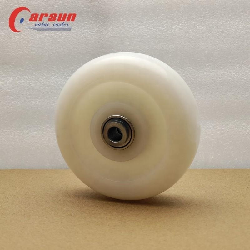 CARSUN Ball Bearing Wheel Plastic 4 Inch White Transport Box Wheels Nylon Pallet Truck Wheel Rollers 100mm