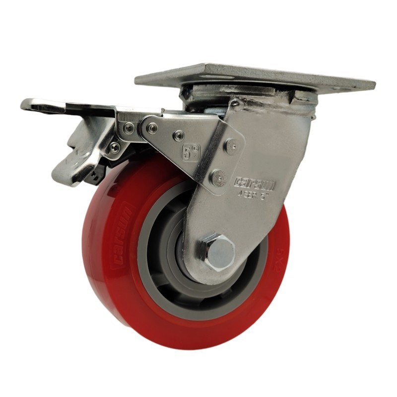 Heavy Duty Pu Casters 4/5/6/8inch Swivel Trolley Wheel castors With Locking