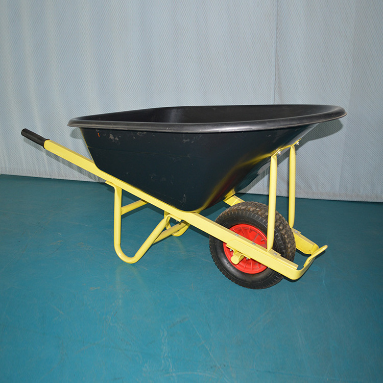 Hot Sale Single Wheel Construction 120 Litre Heavy Duty Wheelbarrow with Plastic Tray