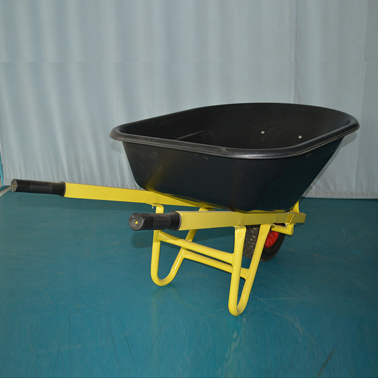 Hot Sale Single Wheel Construction 120 Litre Heavy Duty Wheelbarrow with Plastic Tray