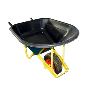 Hot Sale Single Wheel Construction 120 Litre Heavy Duty Wheelbarrow with Plastic Tray