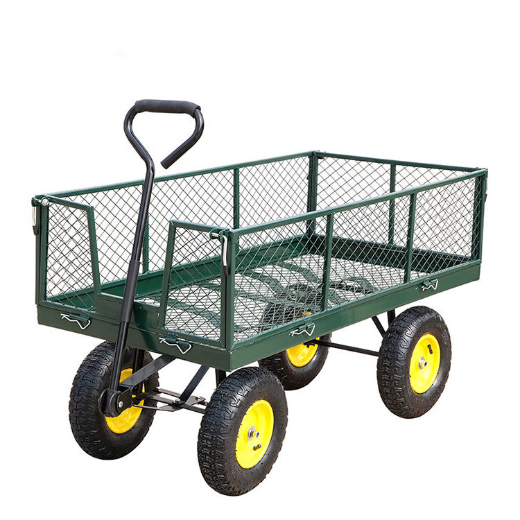 Factory Direct Sales 4 Wheels Utility Outdoor Garden Trolley Garden Tool Cart