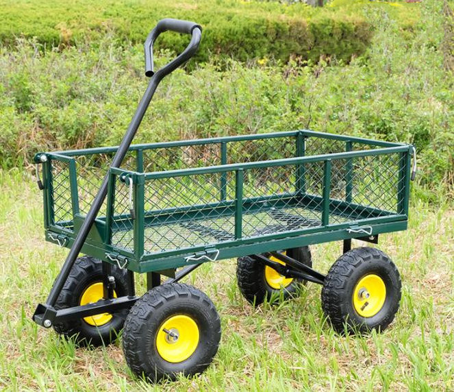 Factory Direct Sales 4 Wheels Utility Outdoor Garden Trolley Garden Tool Cart