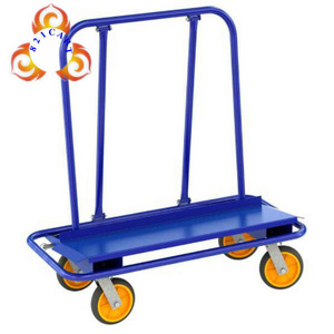 Four Wheels Steel Industrial Hand Cart Platform Trolley for Warehouse