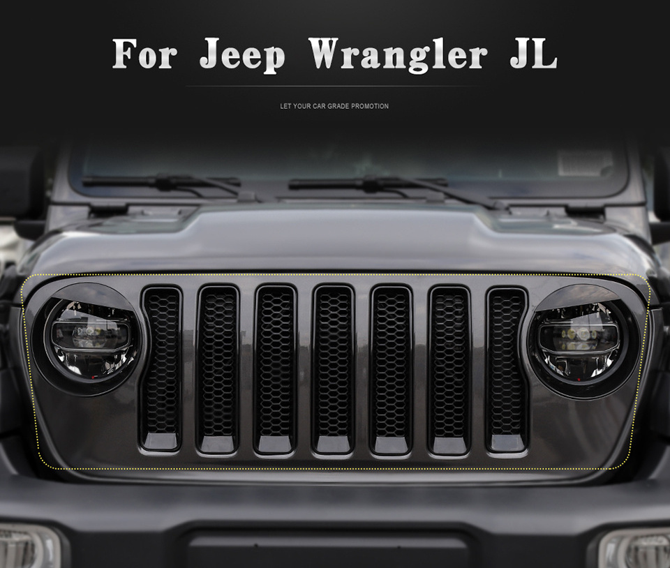 Front Grille Insect Net Guards Compatible with 2018-2024 Jeep Wrangler JL JLU & Gladiator JT Exterior Accessories