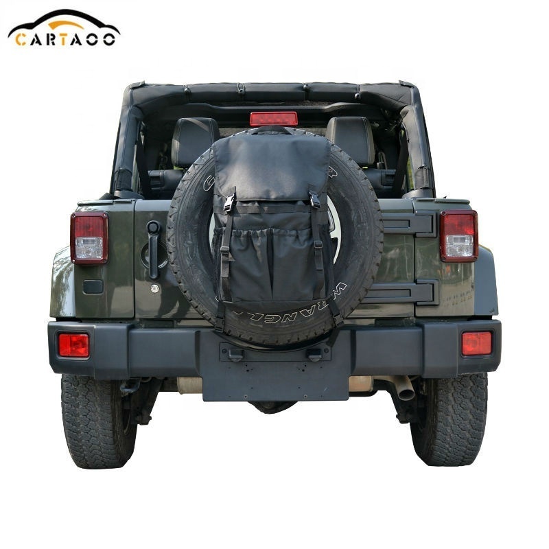 Cartaoo Multi-Pockets Backpack Cargo Bags Spare Tire Tool Storage Organizers For Jeep Wrangler JK